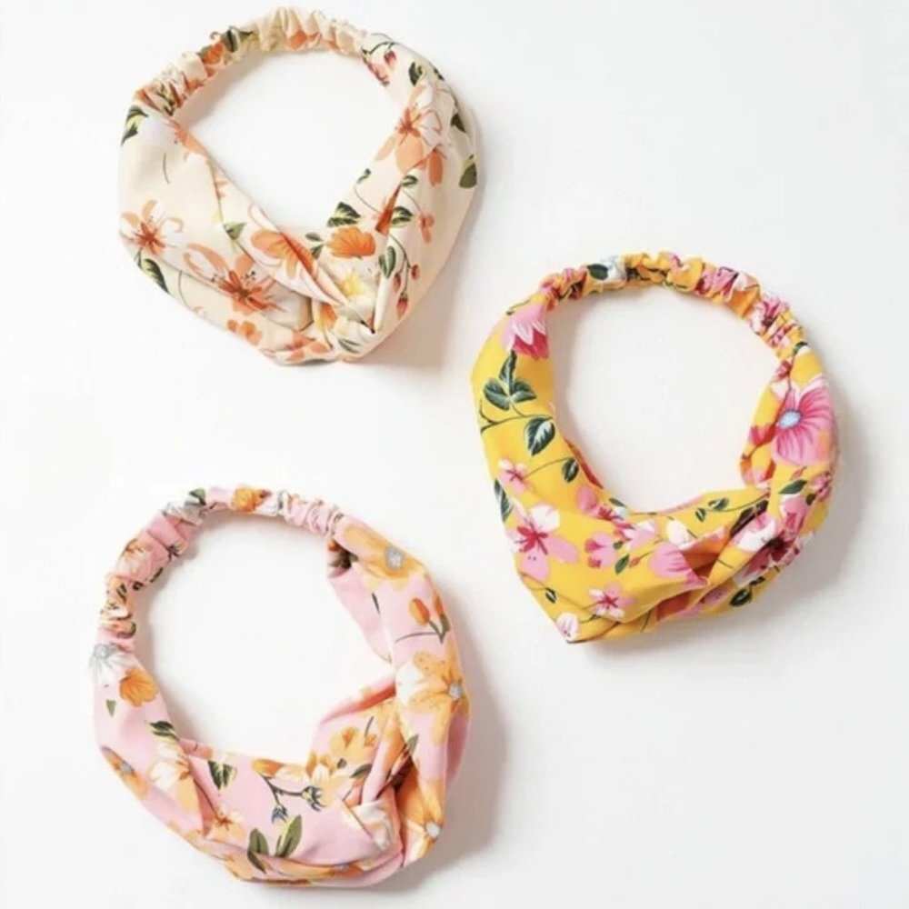 Boho Magnolia Floral Twist Headwrap